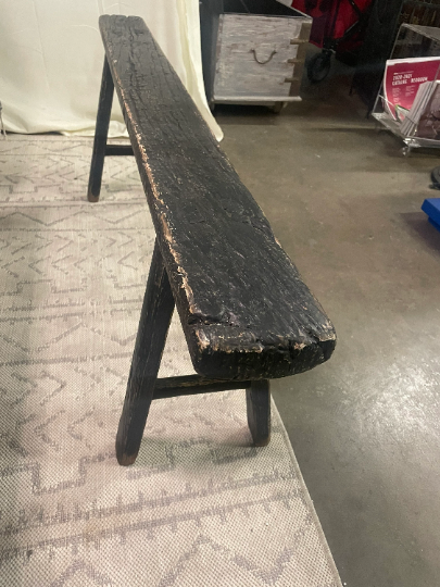 Black Antique Vintage Bench ( Handmade ) Size and Finish Vary