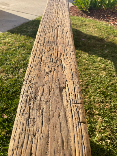 Antique Rustic Vintage Country Board Bench Weathered Natural Wood.