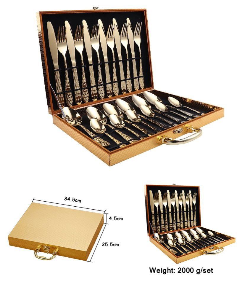 Mirror Polishing Stainless Steel Flatware Set Of 24 pcs ( SILVER ).