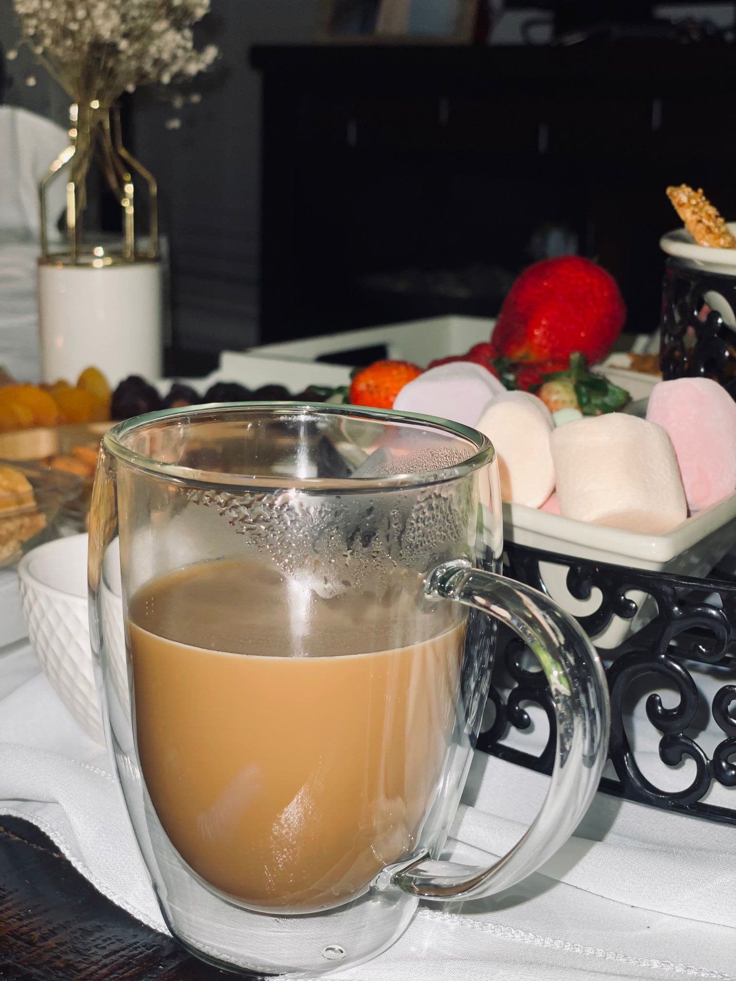 Insulated Double Wall Glass Coffee Mugs with Handle , 12 Oz.