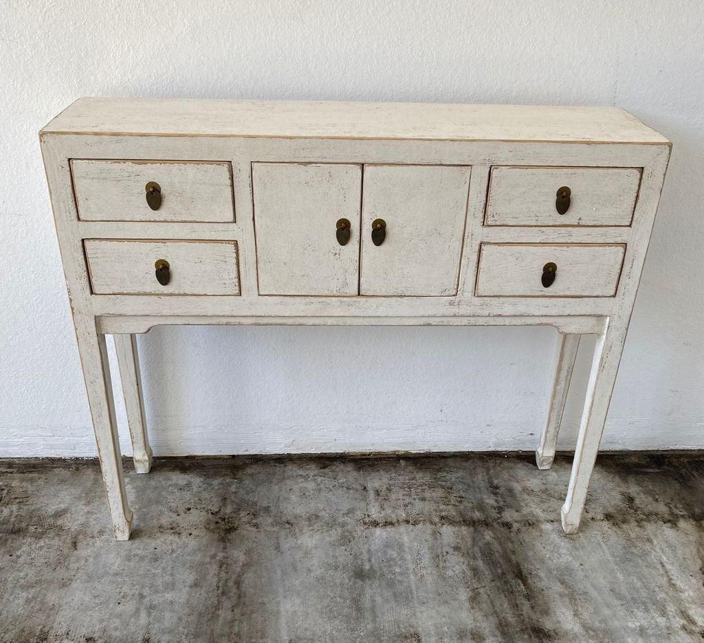 Antique Four Drawers Console Table Antique off White ( HANDMADE ).