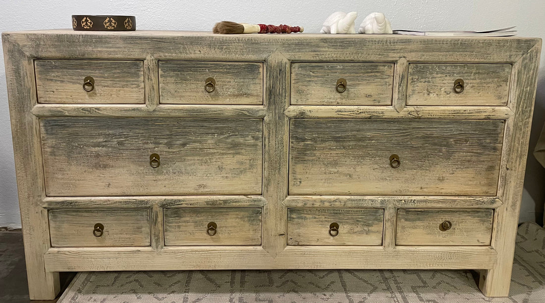 Handmade Ten Drawers Buffet Distressed