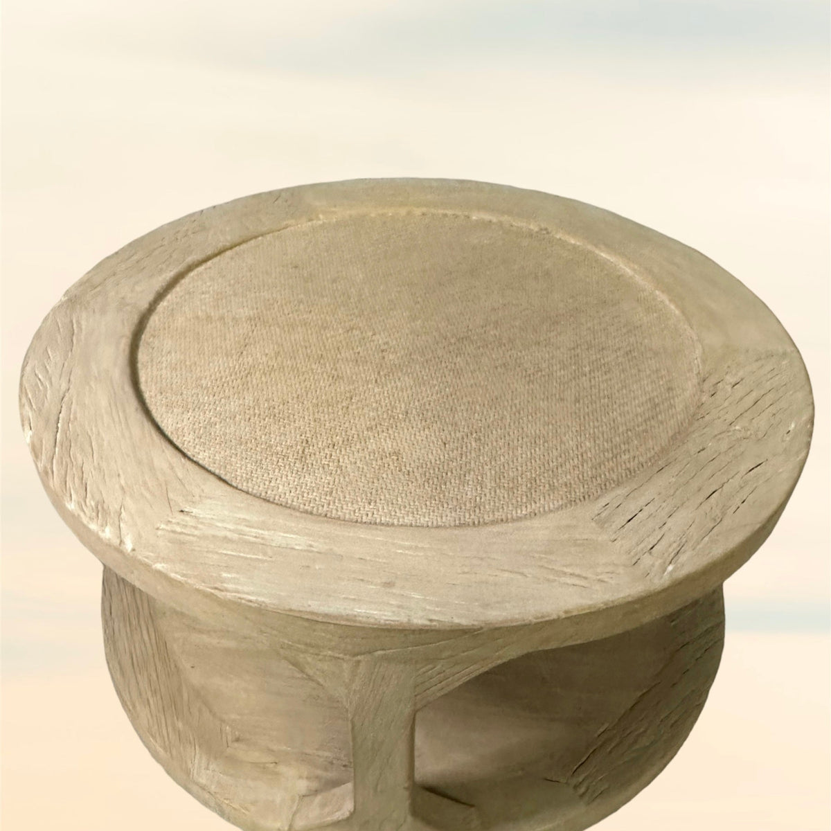 Caesar Round Table Antique Round Coffee Table Natural Wood - Caesar's Living – Caesars Living