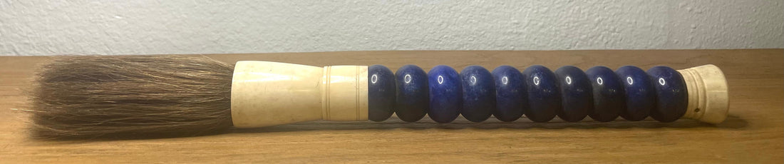 Handmade Dark Blue Jade Abacus Calligraphy Brush