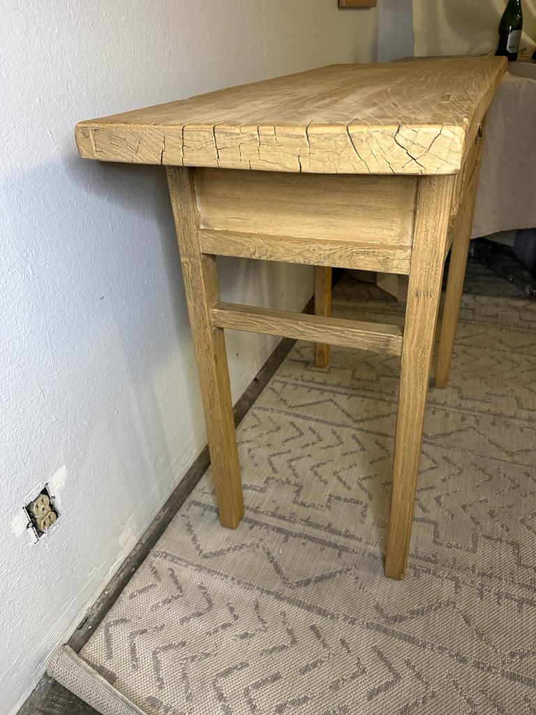 40 Rustic Elmwood Console with one Drawer Weathered Natural