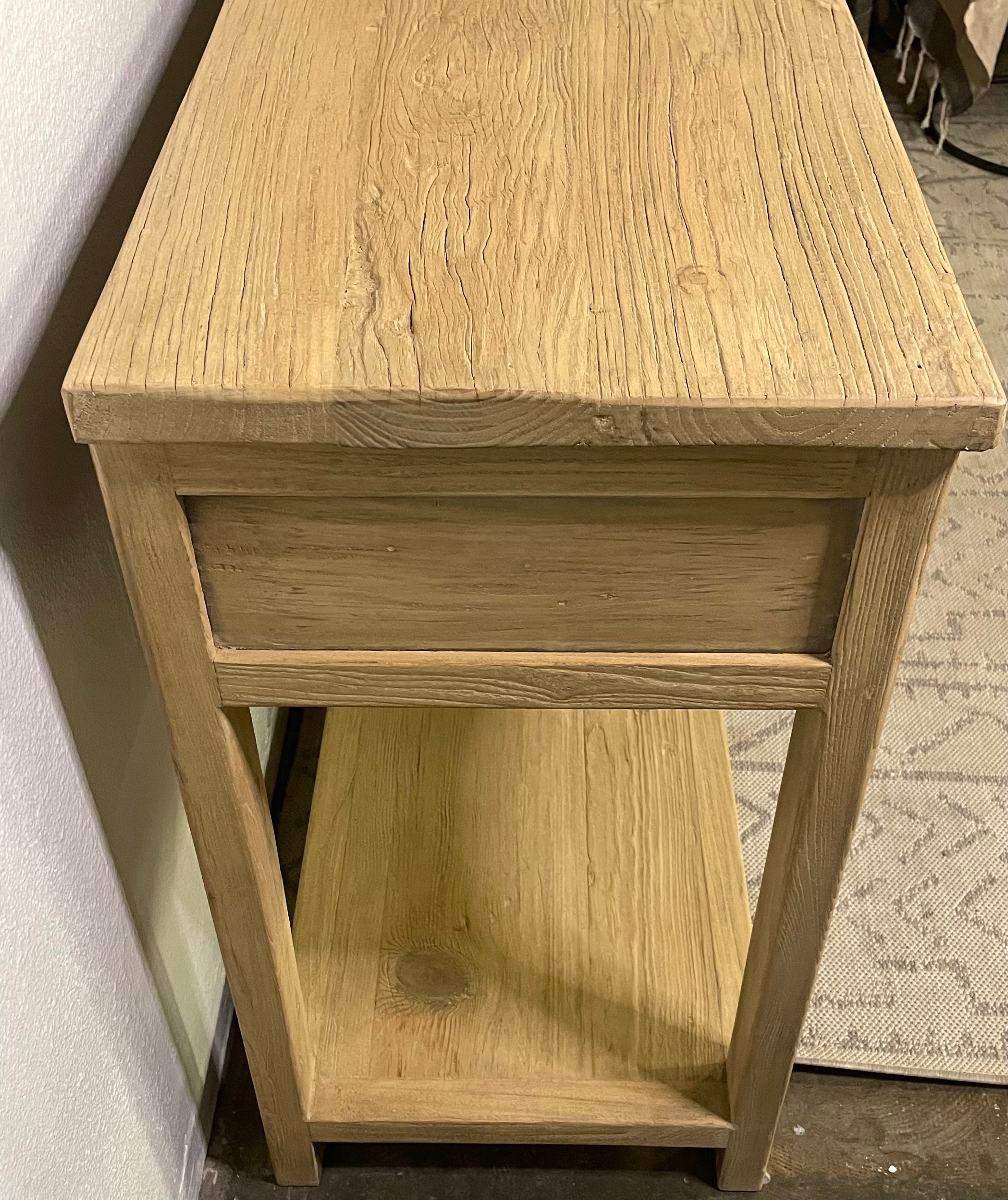 Handmade Four drawers Rustic Elmwood Console Weathered Natural
