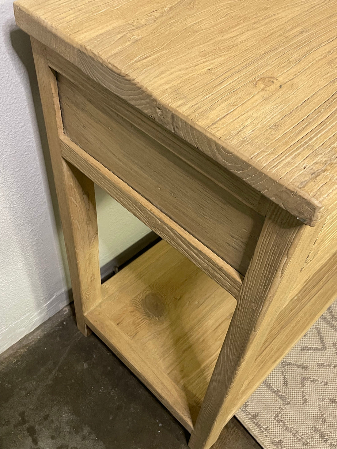 Handmade Four drawers Rustic Elmwood Console Weathered Natural