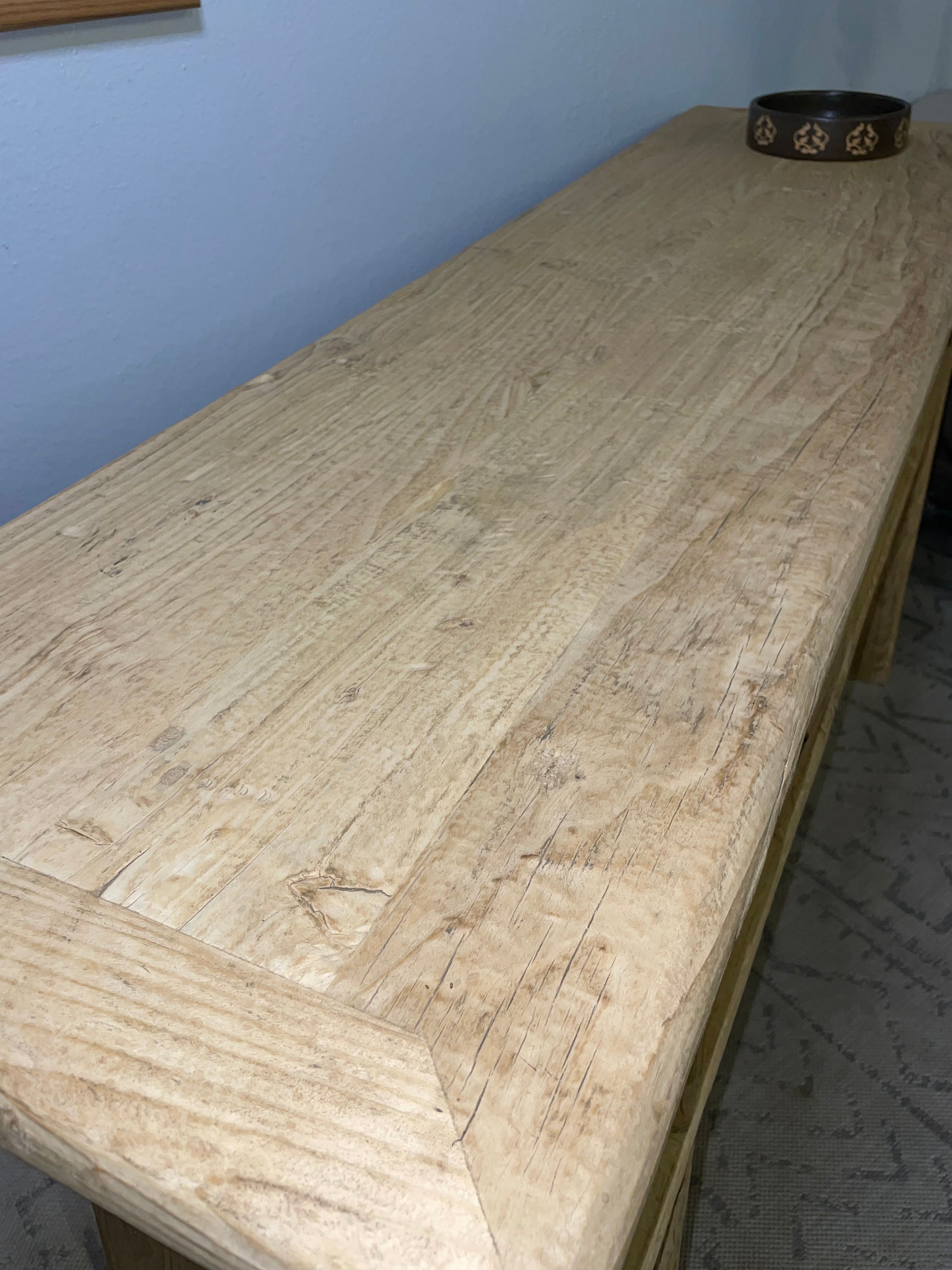 Handmade Vintage Console Table with Three drawers Natural pine (around 5ft )