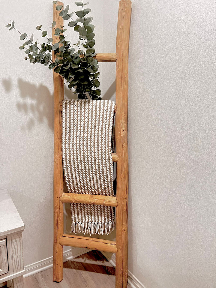 Vintage Ladder Weathered Natural Wood Size Approx. 24x4x79