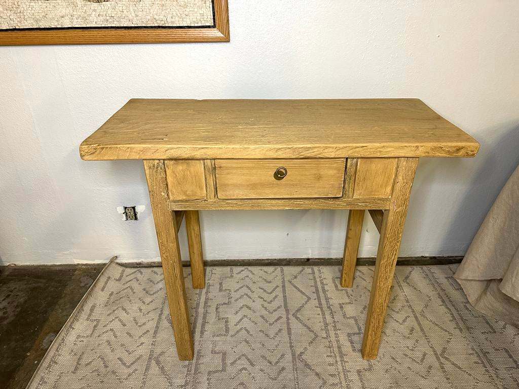 40 Rustic Elmwood Console with one Drawer Weathered Natural