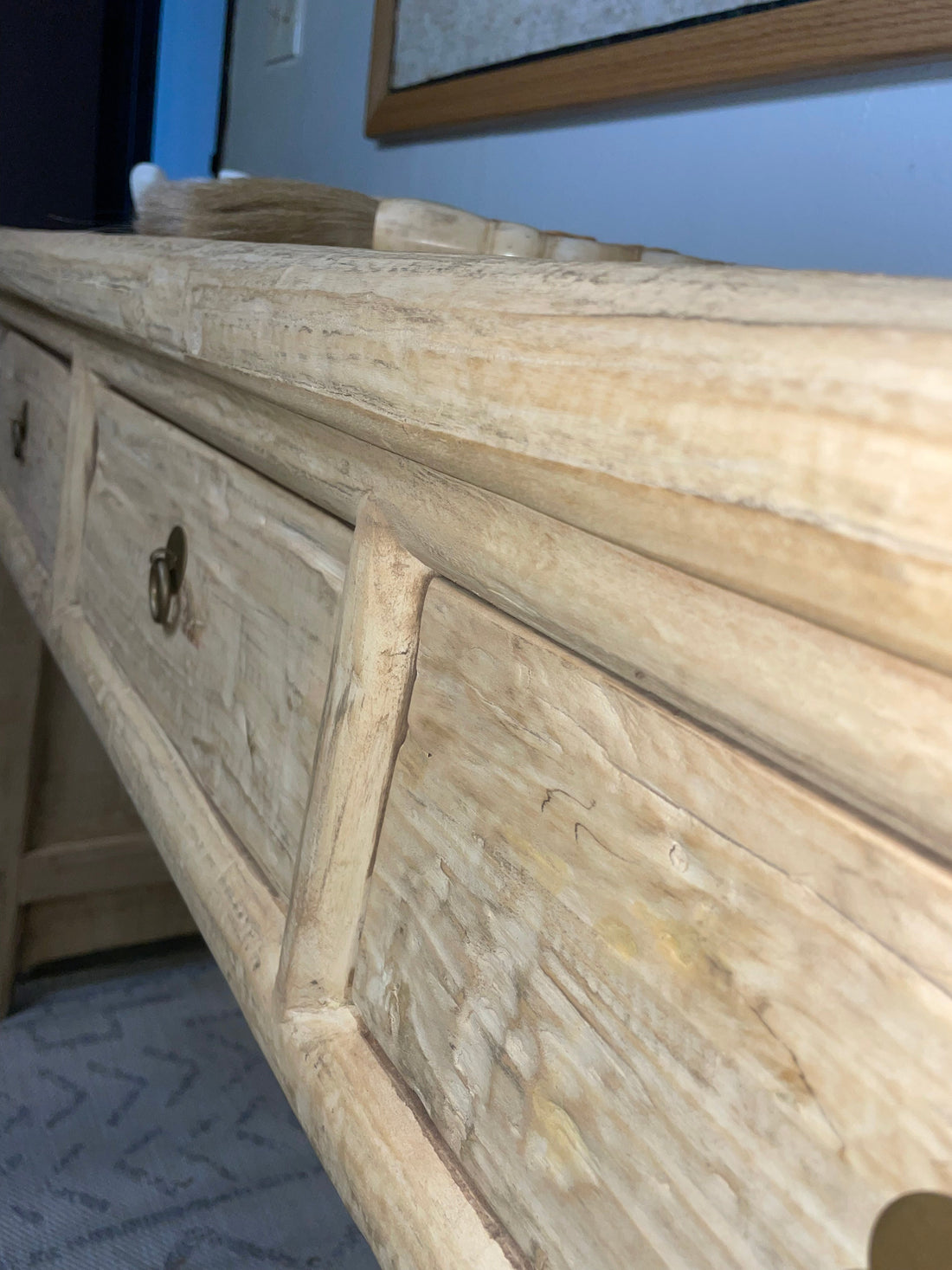 Handmade Vintage Console Table with Three drawers Natural pine (around 5ft )