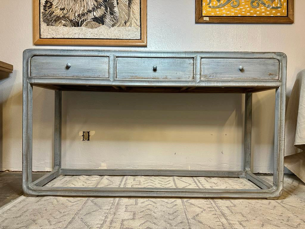 Hand made Ming Console Table With 3 Drawers-Weathered / multiple sizes and color