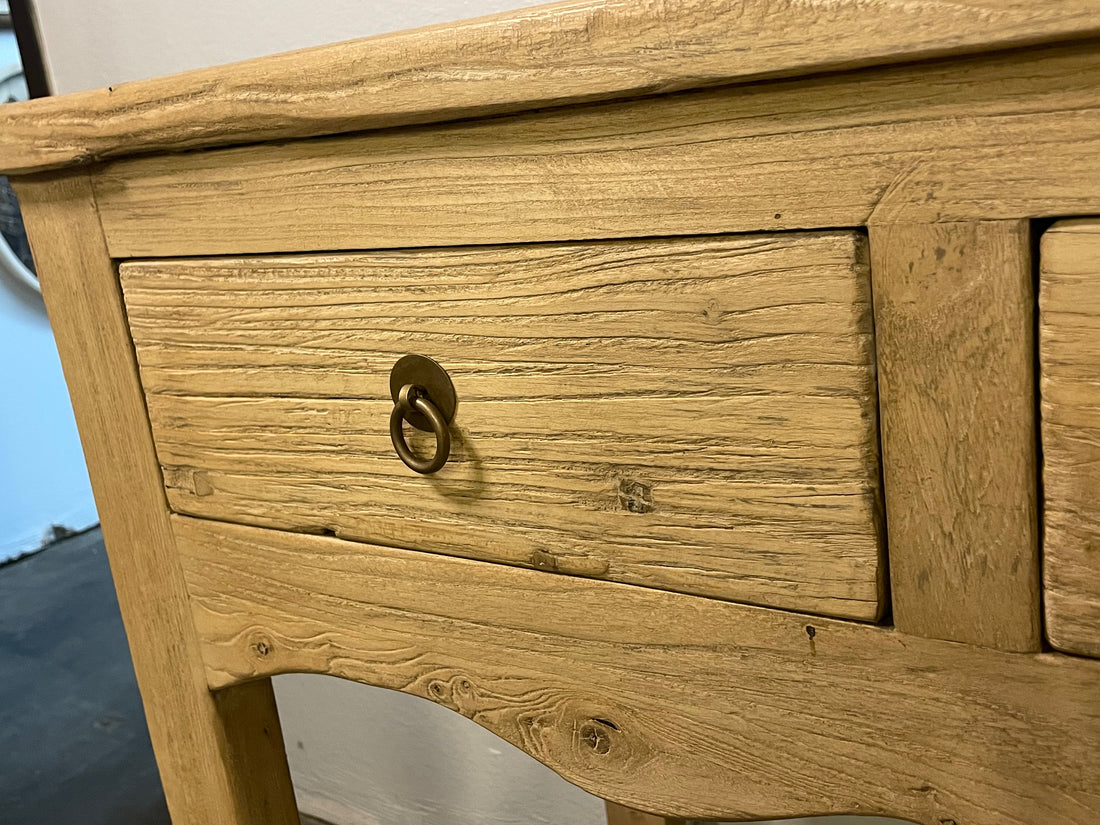 Handmade Four drawers Rustic Elmwood Console Weathered Natural